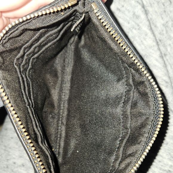 Coach Black Leather Wristlet with Gold Logo - Picture 3 of 4